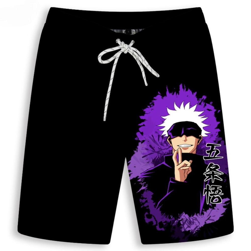 Anime Merchandise Shop - 남성용 고조 사토루 프린트 반바지 남성