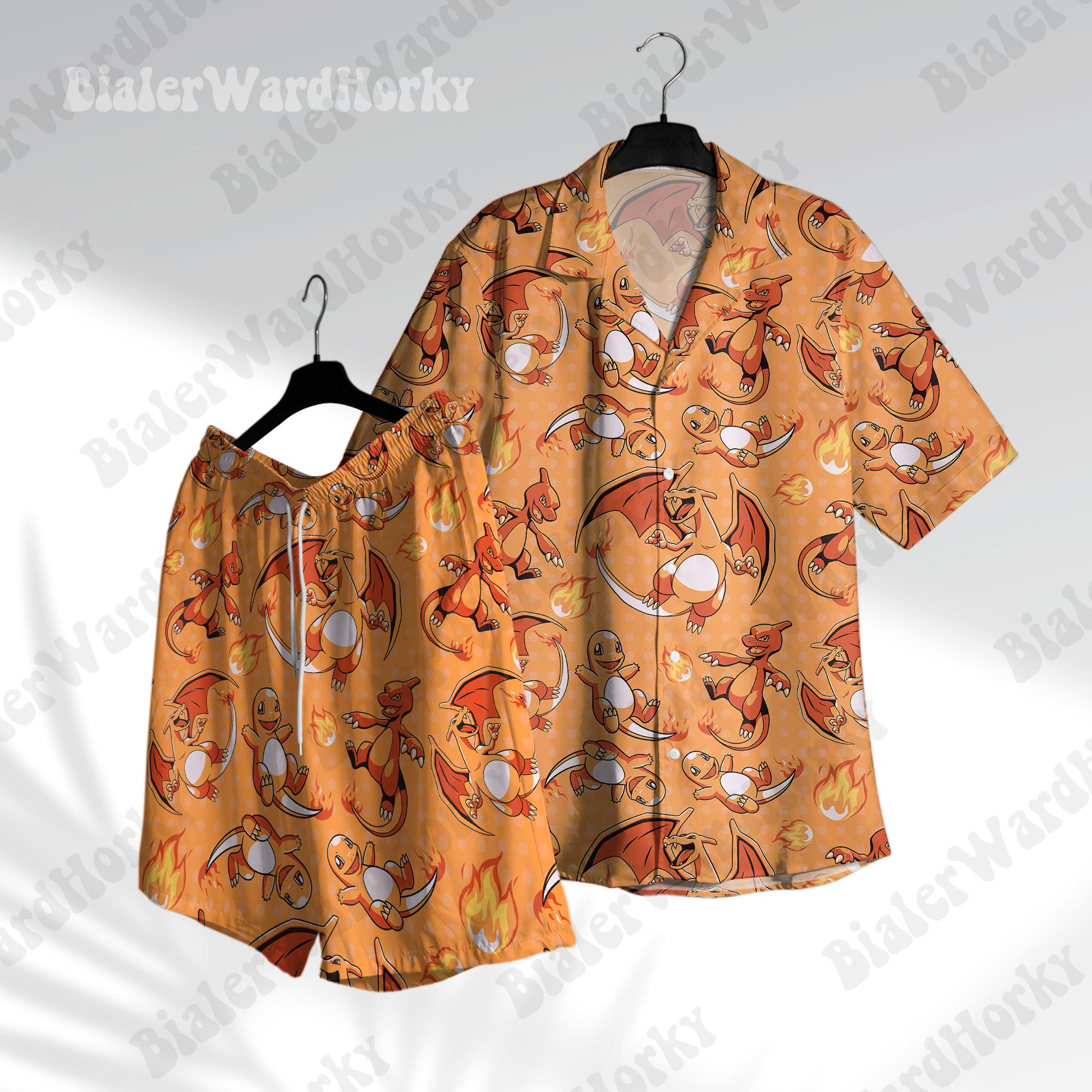 Anime Merchandise For Women - 포켓몬 Charizard 하와이안 셔츠 Charmeleon 애니메이션