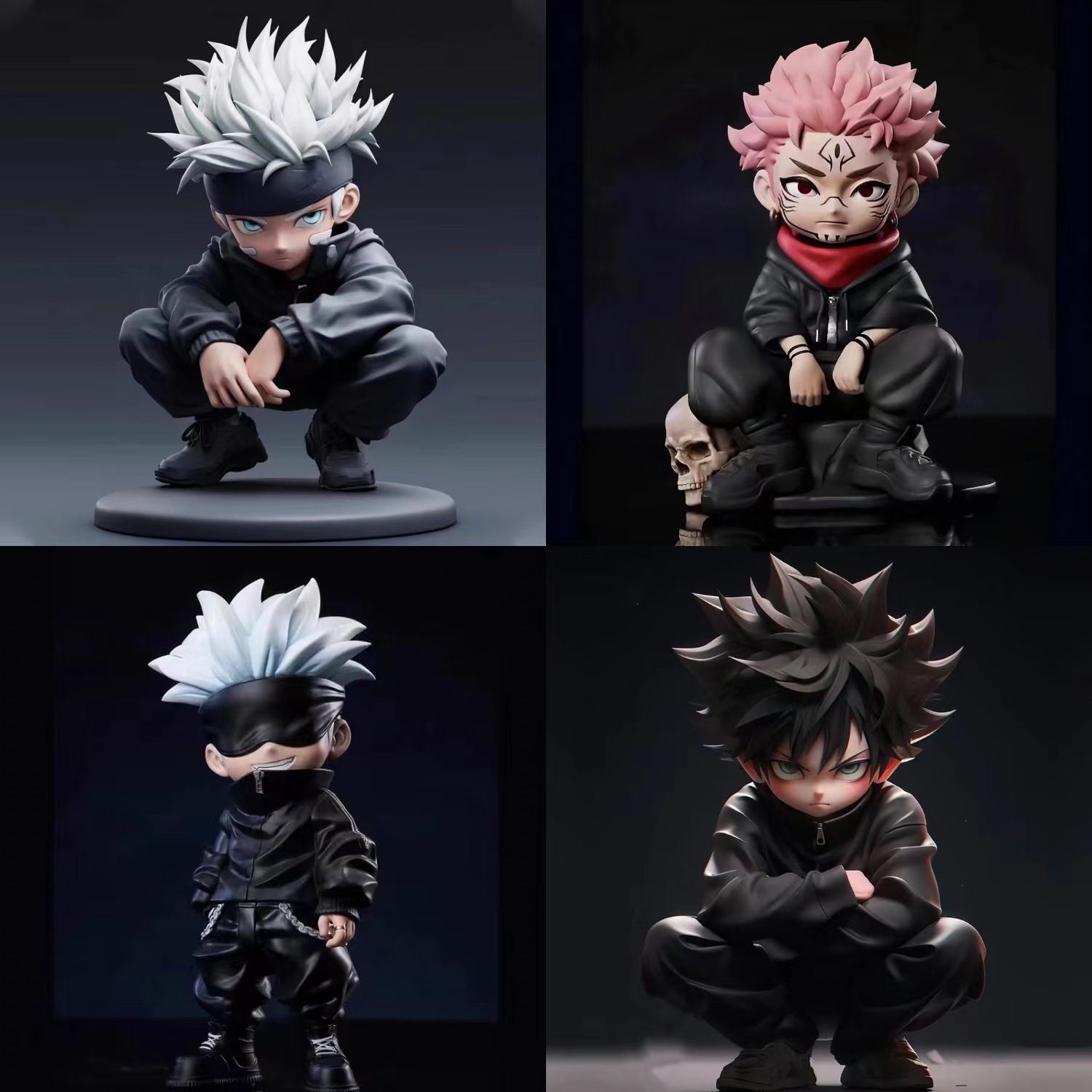Figure Display Box - 주술회센 피규어 - 쪼그려 앉은 고죠