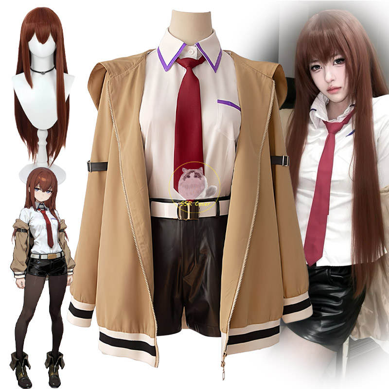 애니메이션 마키세 쿠리스 코스프레 의상 가발 스테인스  - Anime Merchandise For Women 리뷰 및 가격