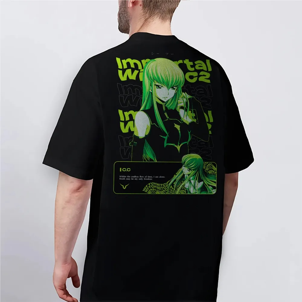 새로운 코드 기어스 티셔츠 C.C. 캐릭터 그린 헤어  - Anime Merchandise Shop 리뷰 및 가격
