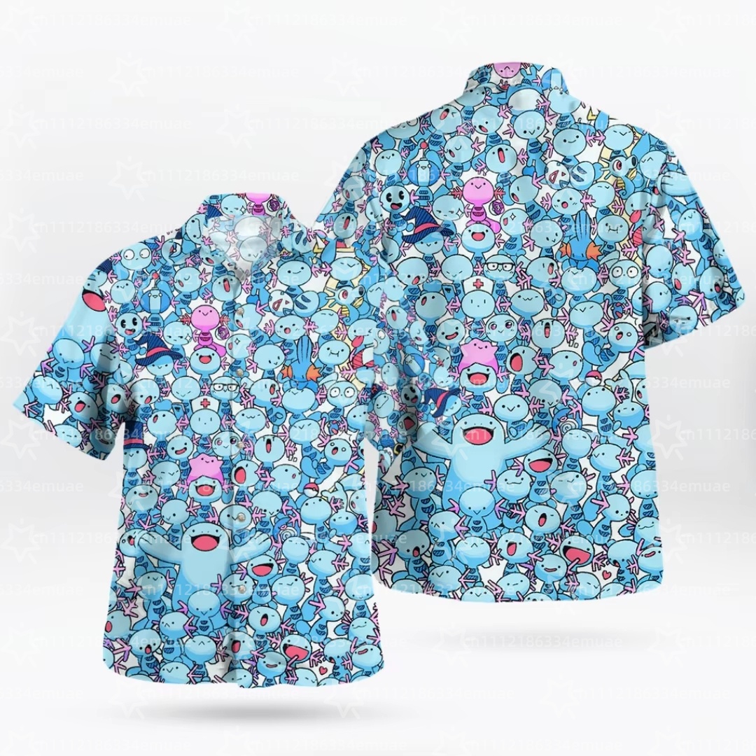 2026 애니메이션 머드킵 블루 하와이안 셔츠 여름 스 - Anime Merchandise For Women 리뷰 및 가격