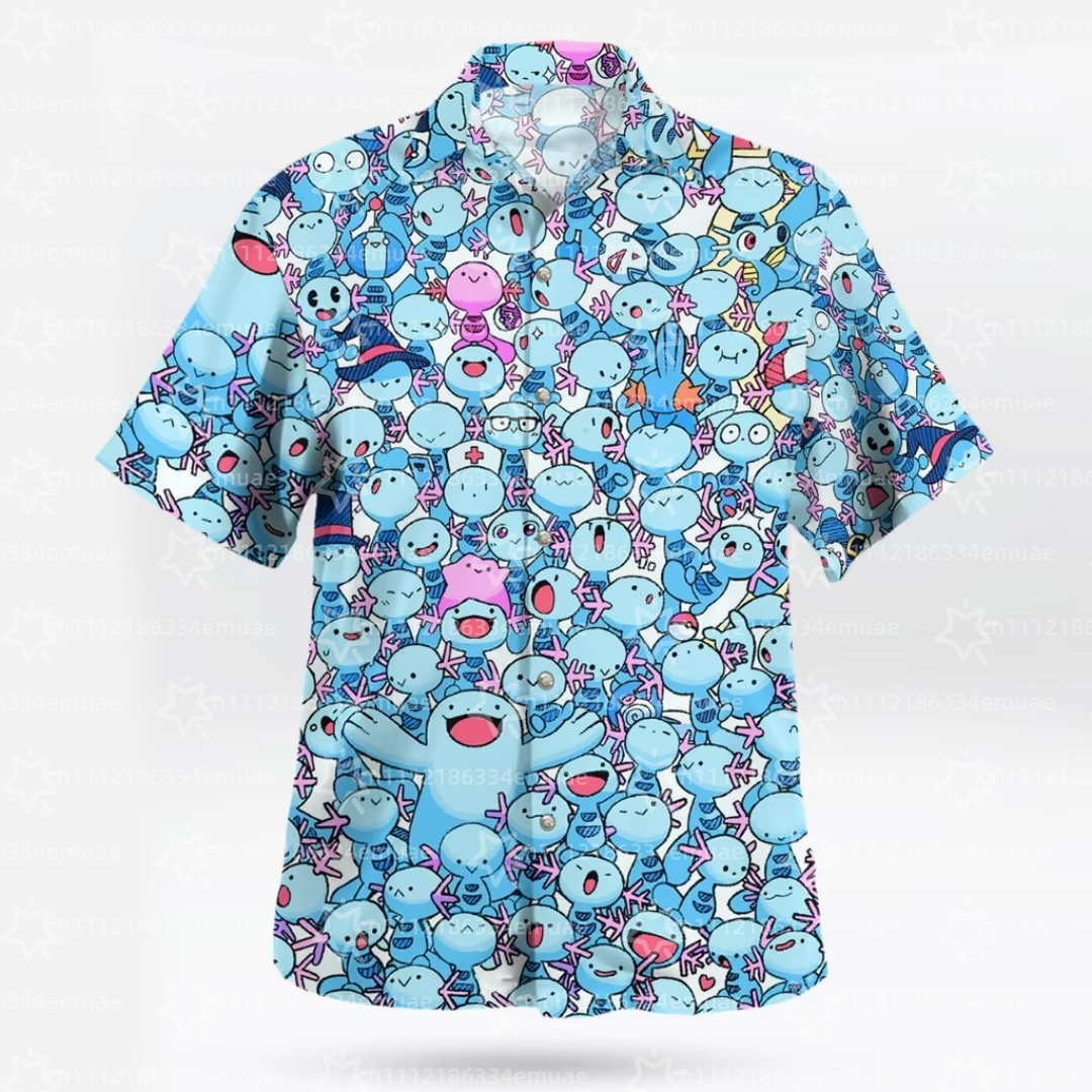 2026 애니메이션 머드킵 블루 하와이안 셔츠 여름 스 - Anime Merchandise For Women 리뷰 및 가격