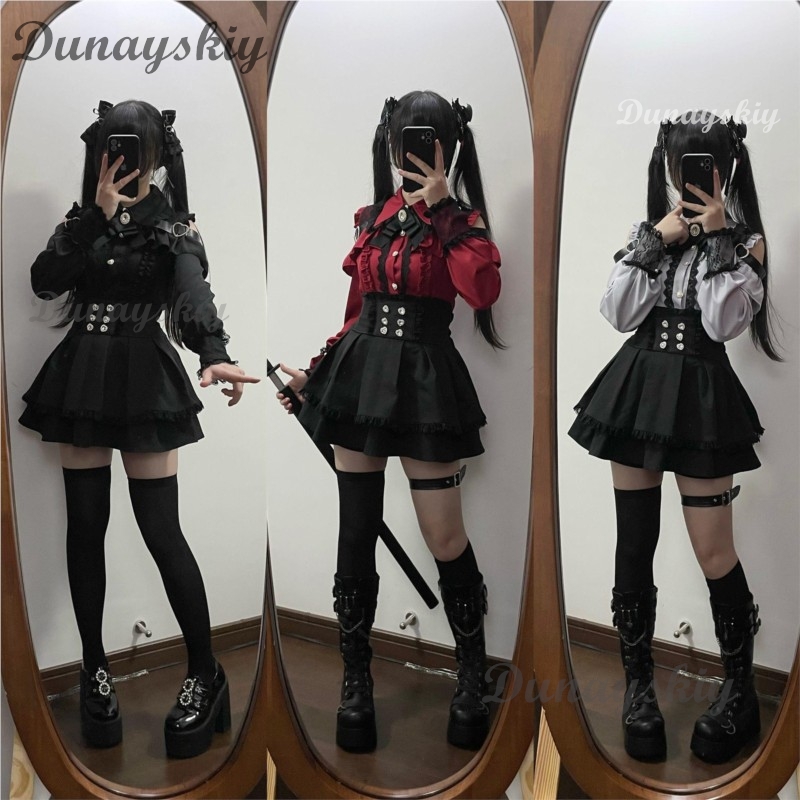 Jirai Kei 로리타 의상 소녀 긴 소매 리본 셔츠 - Anime Merchandise For Women 리뷰 및 가격