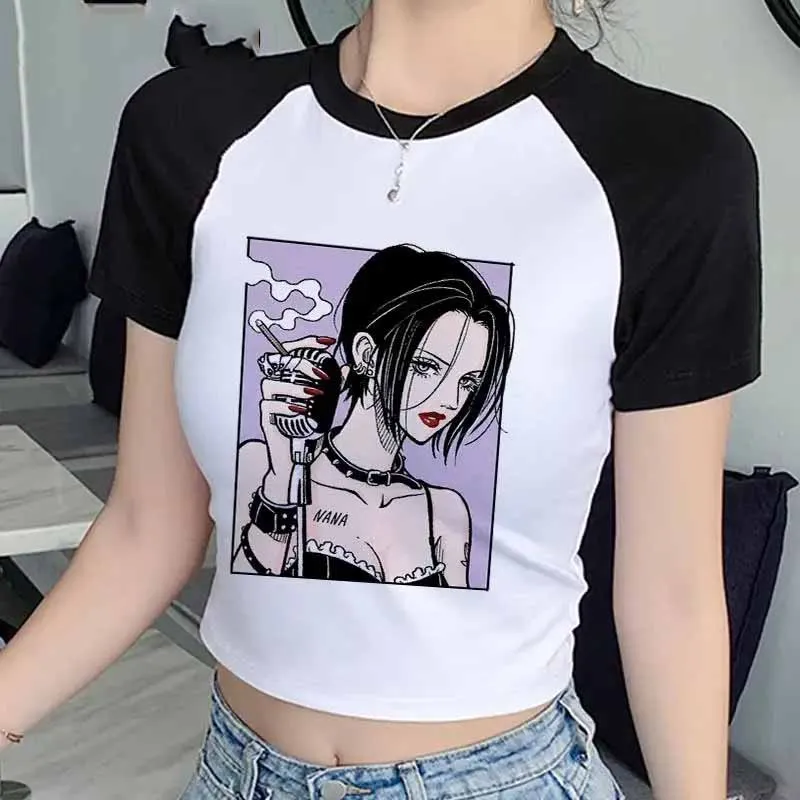 나나 일본 애니메이션 반팔 크롭탑 티셔츠, 캐주얼 하라 - Nana Anime Merchandise 리뷰 및 가격
