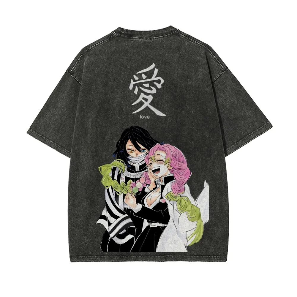 Kimetsu No Yaiba 워시드 티셔츠 애니메이션 - Anime Merchandise Shop 리뷰 및 가격