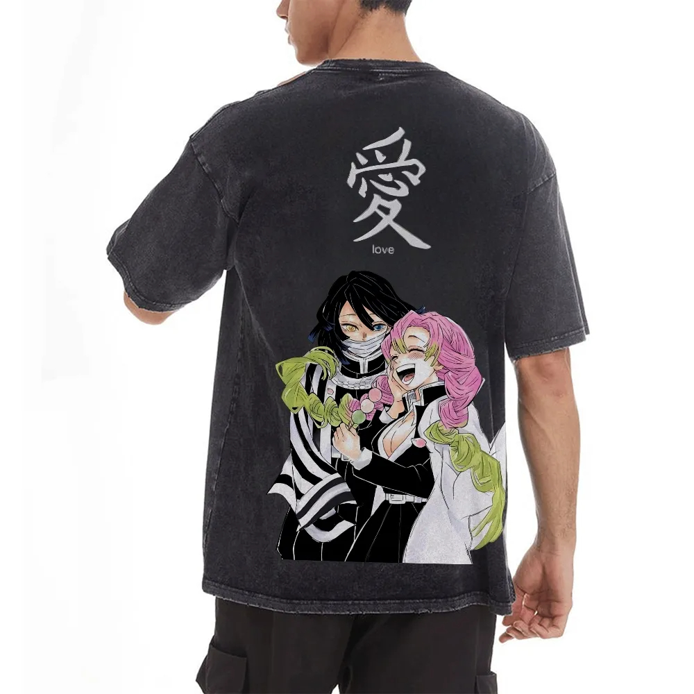 Kimetsu No Yaiba 워시드 티셔츠 애니메이션 - Anime Merchandise Shop 리뷰 및 가격