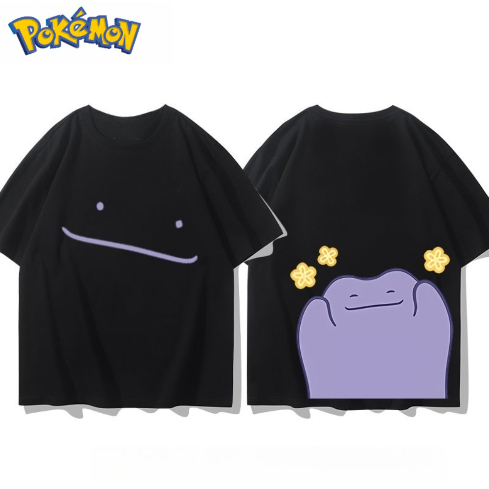 포켓몬 디토 앞면과 뒷면 프린트 티셔츠 남성 및 여성  - Anime Merchandise Shop 리뷰 및 가격