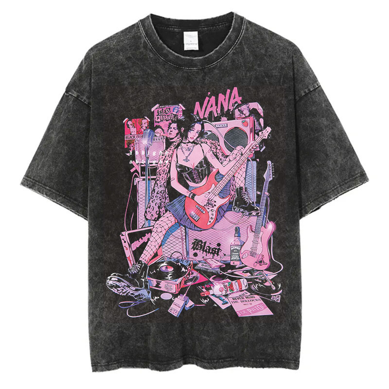 일본 애니메이션 나나 오사키 프린트 빈티지 워시 티셔츠 - Nana Anime Merchandise 리뷰 및 가격