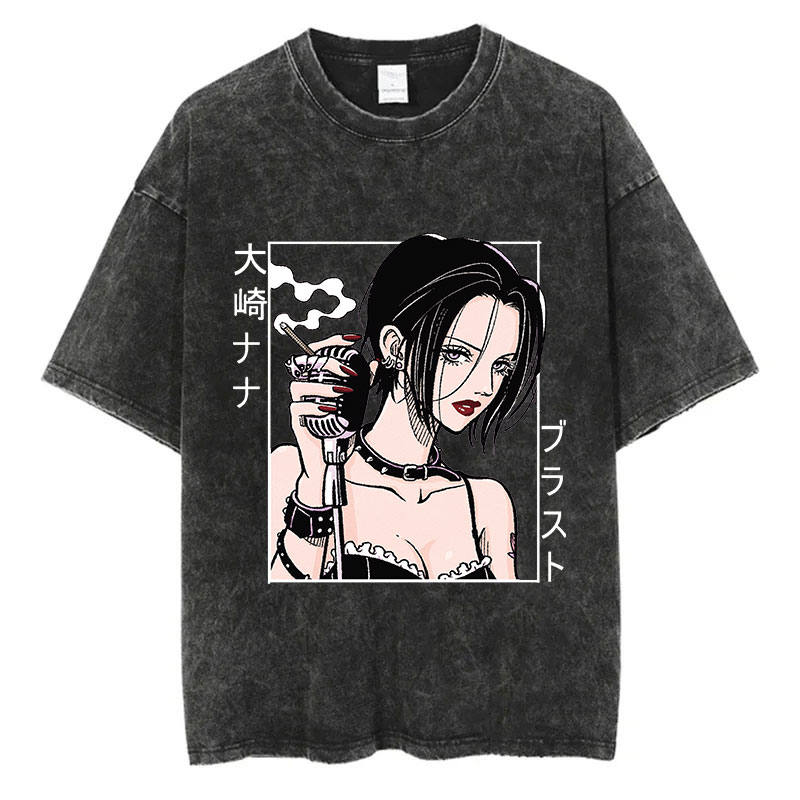 일본 애니메이션 나나 오사키 프린트 빈티지 워시 티셔츠 - Nana Anime Merchandise 리뷰 및 가격